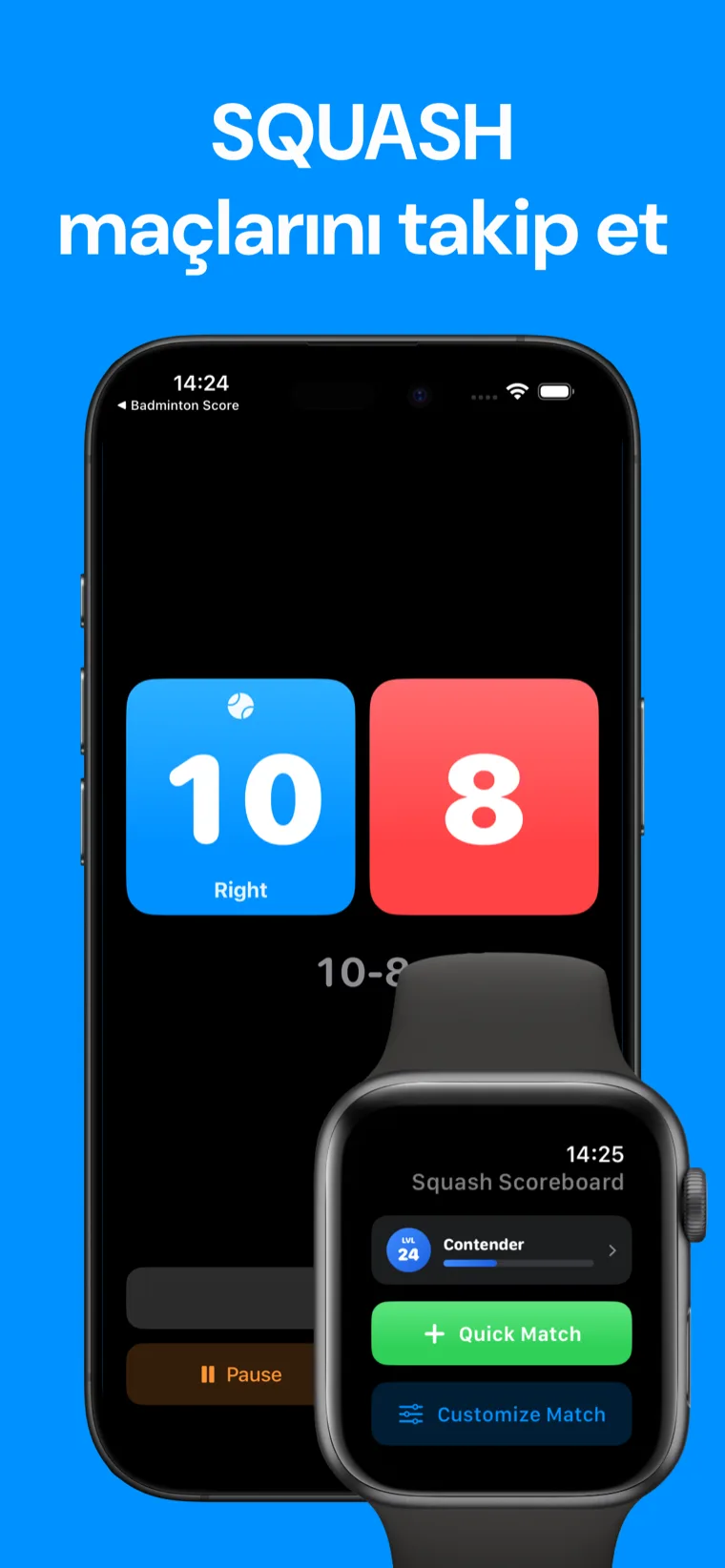 SQUASH maçlarını takip et — iPhone'da canlı skoru ve geçmiş maçları gösteren Squash Skor
